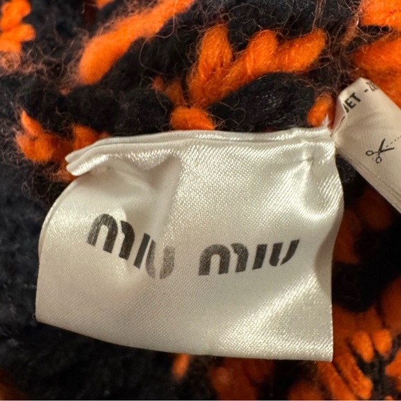 Miu Miu Striped Wool Cardigan Black Red | IT 36 / US XS | Designer Knit - Picture 5 of 6